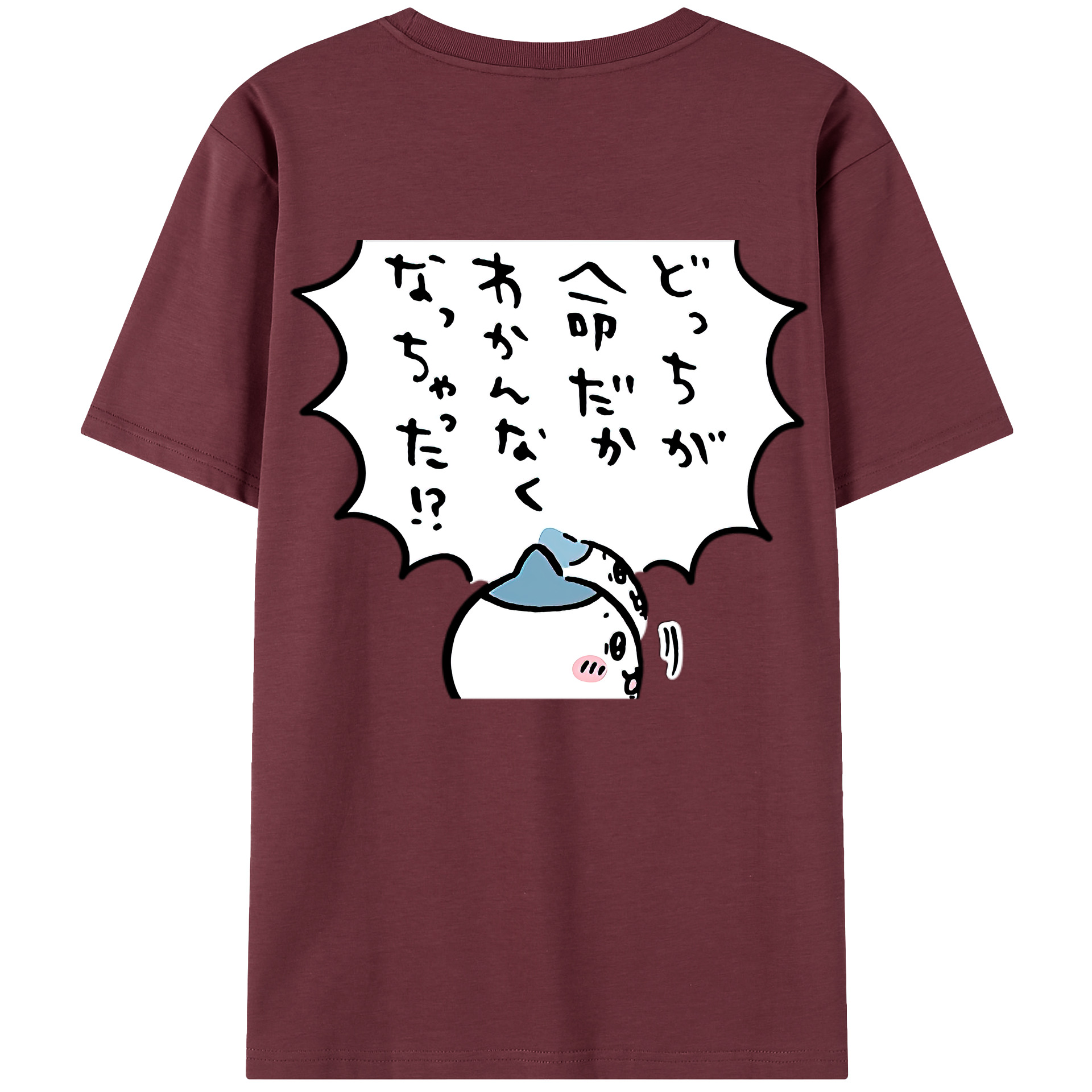 （画像用） ちいかわ ハチワレ Chii-kawa hachiware 綿100％半袖Tシャツ（背面プリント）